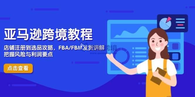 (14500期)亚马逊跨境教程,店铺注册到选品攻略,FBA/FBM发货讲解,把握风险与利润