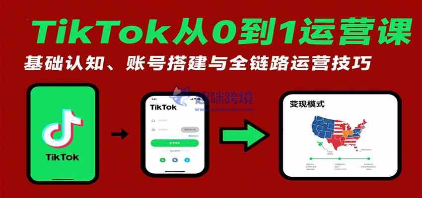 TikTok从0到1运营课:基础认知、账号搭建与全链路运营技巧